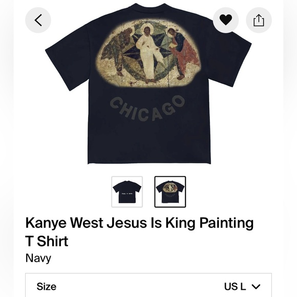 Kanye West Jesus Is King Painting T
Shirt Navy - Picture 2 of 6
